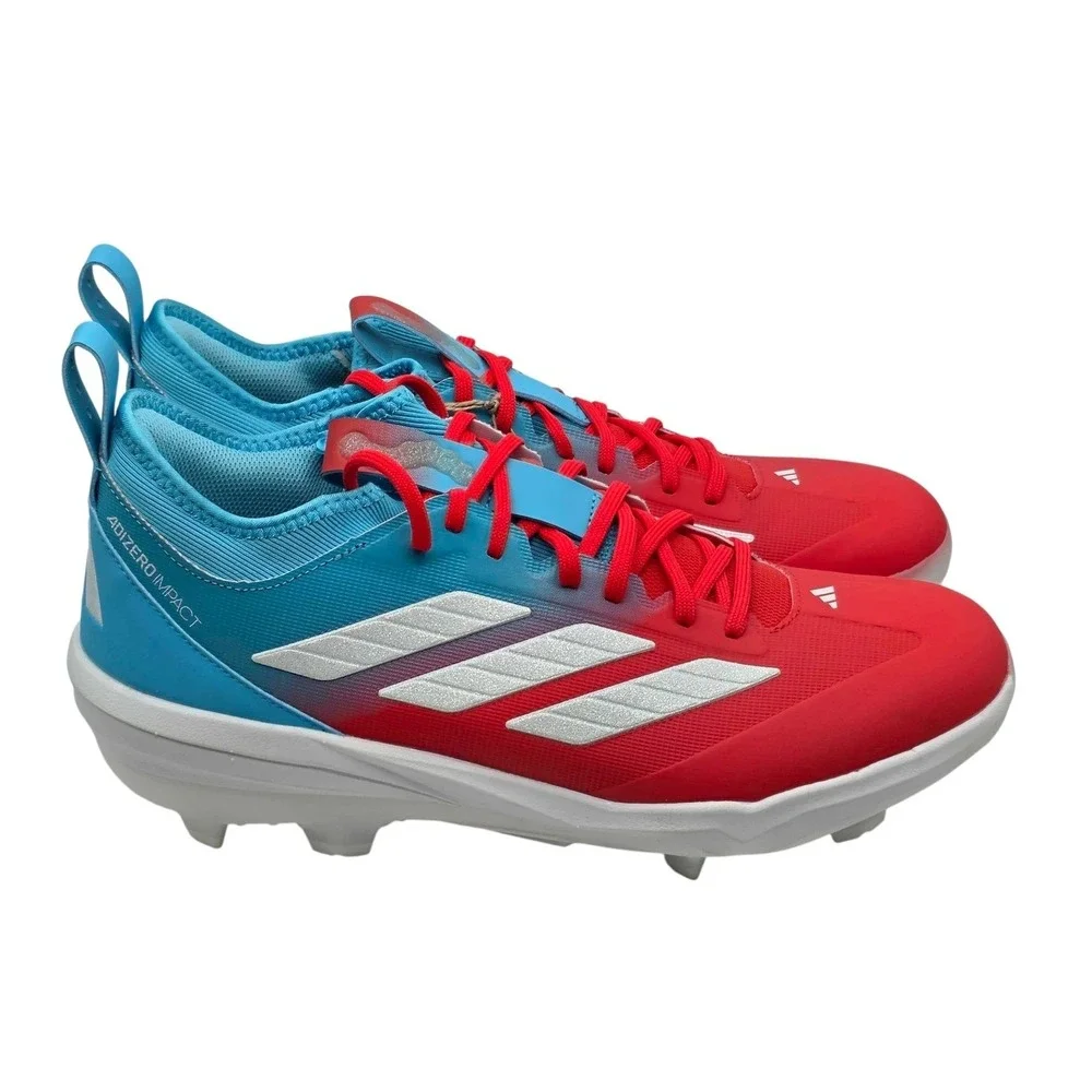 adidas Adizero Impact TPU Candy Baseball Cleats Men's 12 Red Blue NEW JR7826